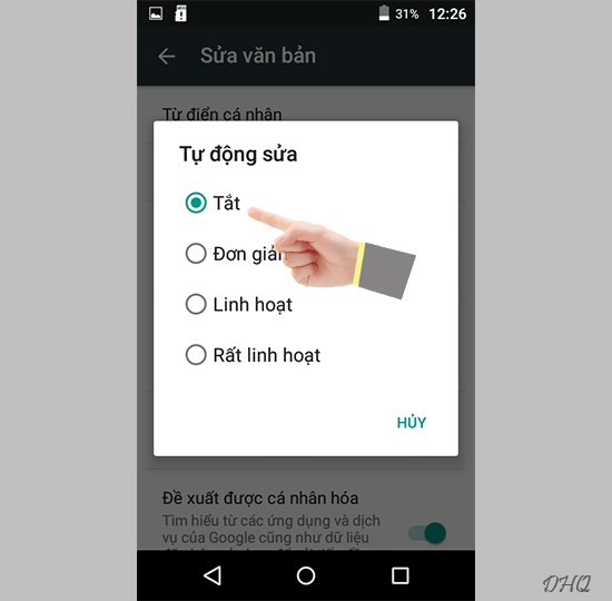 Chọn tắt 
